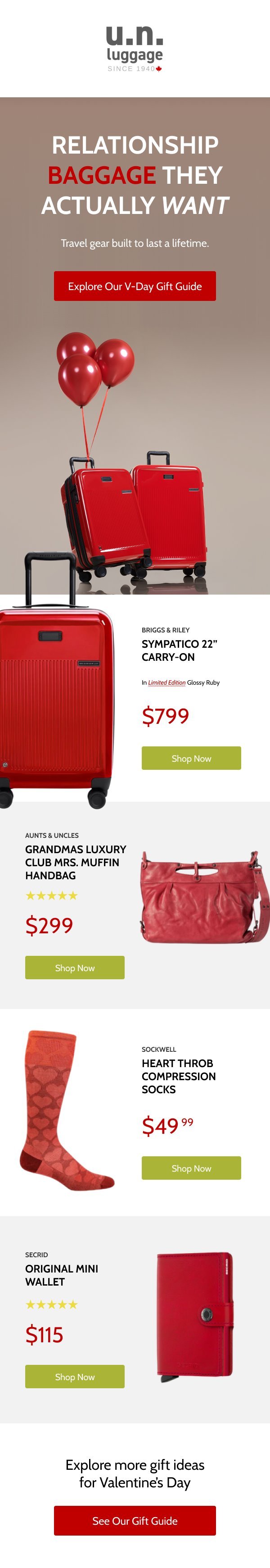 Valentine's Day email campaign